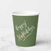 Gobelets En Papier Bonne St. Paddy's Orange Shamrock ID336 (Verso)