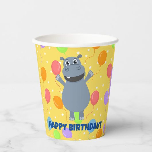 Gobelets En Papier Bonne tasse de papier hippo (Recto)