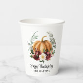Gobelets En Papier Bons thanksgivings citrouilles (Verso)