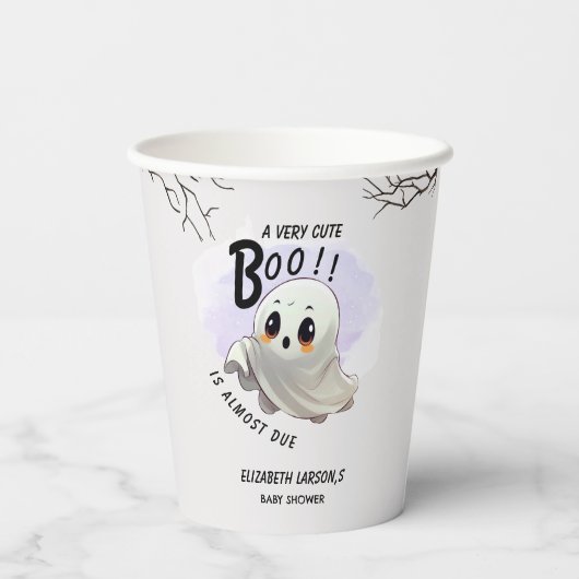 Gobelets En Papier Boo Baby shower Halloween thème Mignonne fête (Verso)