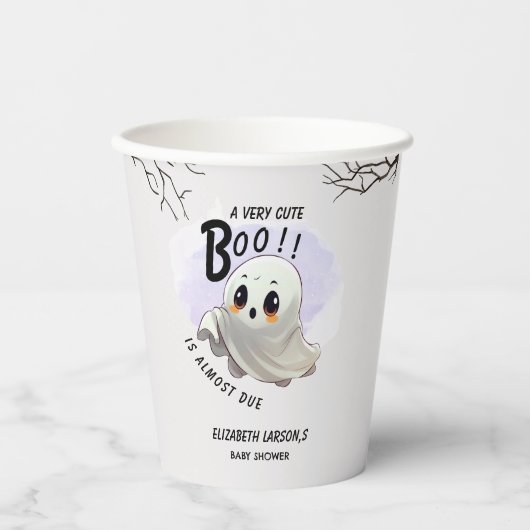 Gobelets En Papier Boo Baby shower Halloween thème Mignonne fête (Recto)