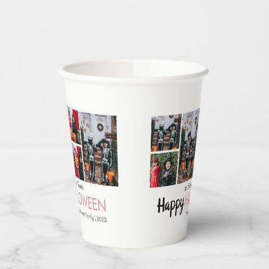 Gobelets En Papier Boo citrouille jack-o-lanterne Halloween Collage p (Gauche)