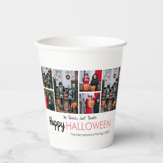 Gobelets En Papier Boo citrouille jack-o-lanterne Halloween Collage p (Recto)