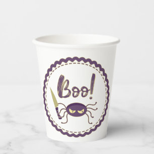 Gobelets En Papier Boo drôle Halloween personnage d'araignée main