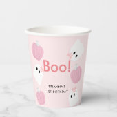 Gobelets En Papier Boo ! Halloween Fille Fantôme Citrouille rose Anni (Recto)