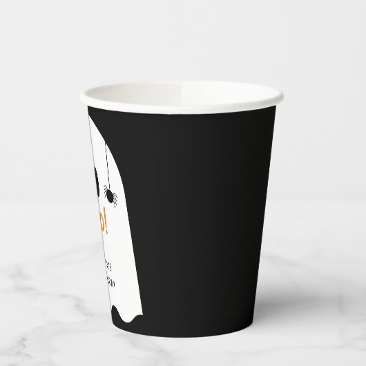 Gobelets En Papier Boo ! Halloween Ghost Boy Black Anniversaire (Gauche)