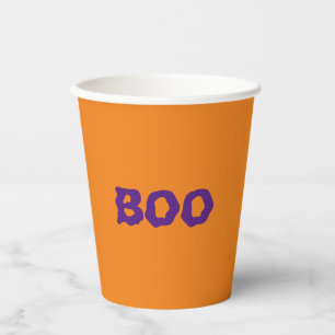 Gobelets En Papier Boo orange violet éffrayant Halloween