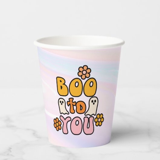 Gobelets En Papier Boo to You Retro Halloween (Recto)