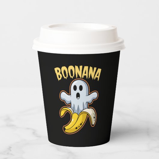 Gobelets En Papier Boonana Cute Ghost Banana Halloween (Recto)