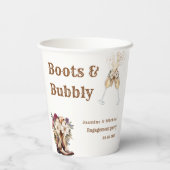 Gobelets En Papier Boots & Bubbly Boho Parti d'engagement occidental (Verso)