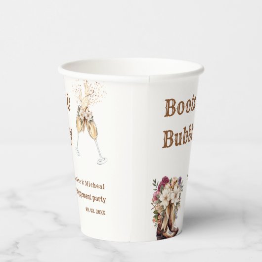 Gobelets En Papier Boots & Bubbly Boho Parti d'engagement occidental (Droite)