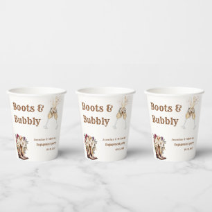 Gobelets En Papier Boots & Bubbly Boho Parti d'engagement occidental