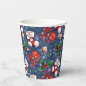 Gobelets En Papier Boots de Père Noël mignonne Boules Red Holly Berri (Recto)