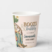 Gobelets En Papier Boots et Bubbly Cactus Cowgirl rose Anniversaire (Verso)