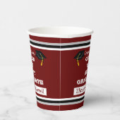 Gobelets En Papier Bordeaux |White Félicitations aux diplômés (Droite)