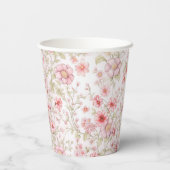Gobelets En Papier Bords de fleurs roses (Verso)