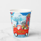 Gobelets En Papier Bordure Collie Chien dans la livraison de Noël Cam (Verso)