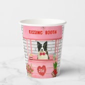 Gobelets En Papier Bordure Collie Chien Saint Valentin Baiser Booth (Verso)
