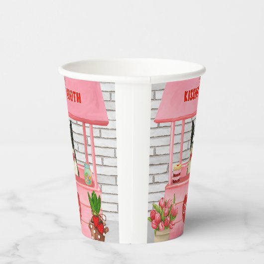 Gobelets En Papier Bordure Collie Chien Saint Valentin Baiser Booth (Droite)