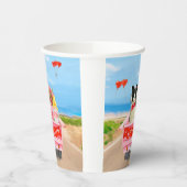 Gobelets En Papier Bordure Collie Chien Saint Valentin Coeurs de cami (Gauche)