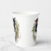 Gobelets En Papier Bordure Collie Fête de Noël Wreath Pup (Droite)