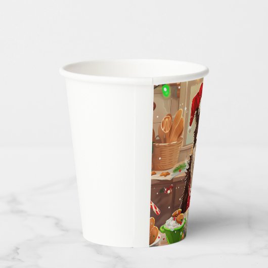 Gobelets En Papier Bordure Collie Gîtes : Noël festif (Droite)