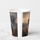 Gobelets En Papier Bordure Collie Halloween effroi (Gauche)