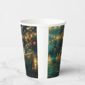 Gobelets En Papier Bordure Collie Noël Festive Voyage (Droite)