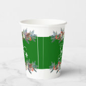 Gobelets En Papier Bordure fleur de Noël-Laisser la neige typographie (Droite)