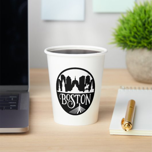 Gobelets En Papier Boston Skyline (Insitu)