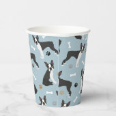 Gobelets En Papier Boston Terrier Bones and Paws (Droite)