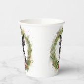 Gobelets En Papier Boston Terrier Noël Wreath Festive Pup (Gauche)