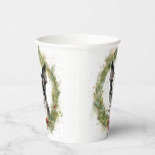 Gobelets En Papier Boston Terrier Noël Wreath Festive Pup (Droite)