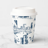 Gobelets En Papier Boston Toile Navy (Gauche)