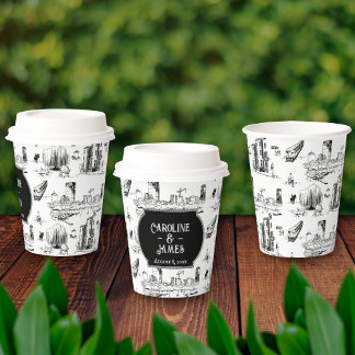 Gobelets En Papier Boston Toile Personnalisé Mariage Paper Cup