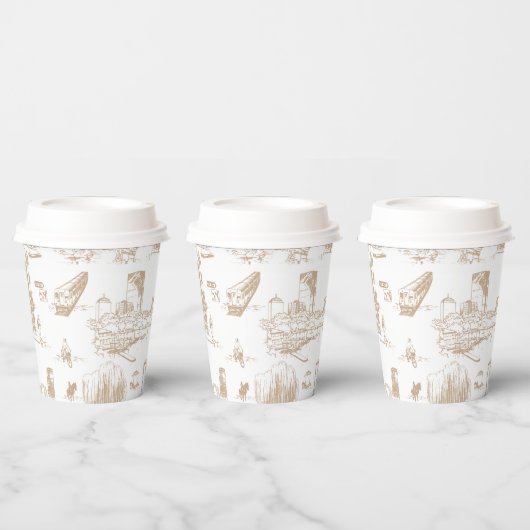 Gobelets En Papier Boston Toile Red (Multi)