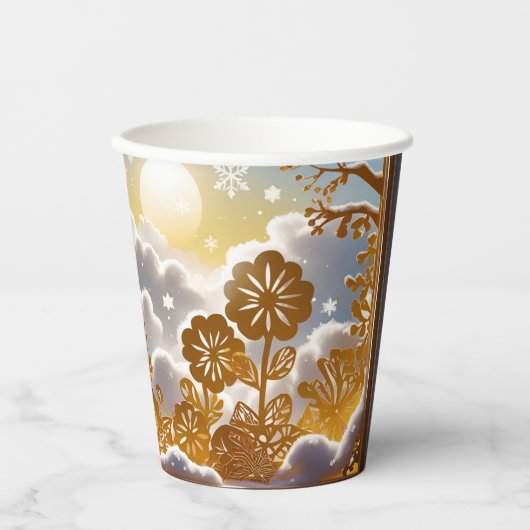 Gobelets En Papier Botanical Winter Wonderland (Recto)