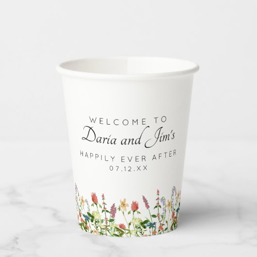 Gobelets En Papier Botanique Fleur sauvage Beverage tasses de papier (Gauche)