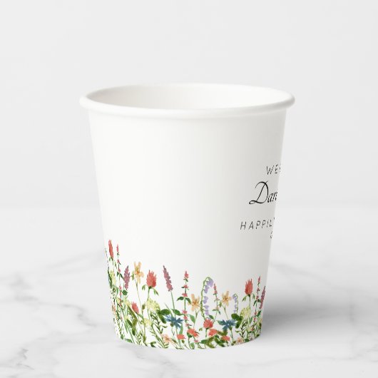 Gobelets En Papier Botanique Fleur sauvage Beverage tasses de papier (Recto)