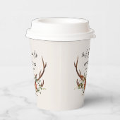 Gobelets En Papier botanique fleurie rustique mariage de cerf personn (Droite)