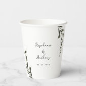 Gobelets En Papier Botanique Olive Branch Feuille Mariage italien (Verso)