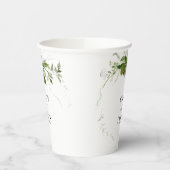Gobelets En Papier Botaniques vertes Aquarelle Mariage de calligraphi (Gauche)