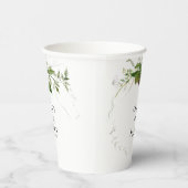 Gobelets En Papier Botaniques vertes Aquarelle Mariage de calligraphi (Droite)