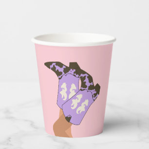Gobelets En Papier Botte Lilac Cowboy moderne Western Boot