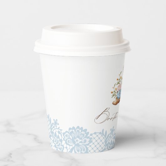 Gobelets En Papier Bottes & Bouteilles Blue Cowboy Baby shower occide (Recto)