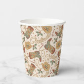 Gobelets En Papier Bottes de Noël de l'Ouest et Motif Casquette (Verso)