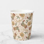 Gobelets En Papier Bottes de Noël de l'Ouest et Motif Casquette (Gauche)