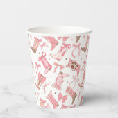 Gobelets En Papier Bottes de rodéo roses occidentales avec nœuds pour (Verso)