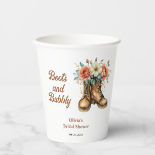 Gobelets En Papier Bottes et pétillant Réception de mariage rustique