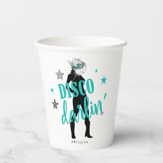 Gobelets En Papier Bottes 'n Bling Disco Darlin' ID Turquoise925 (Recto)